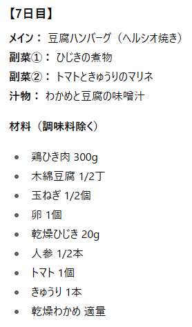 ChatGPTで考えたダイエットメニュー